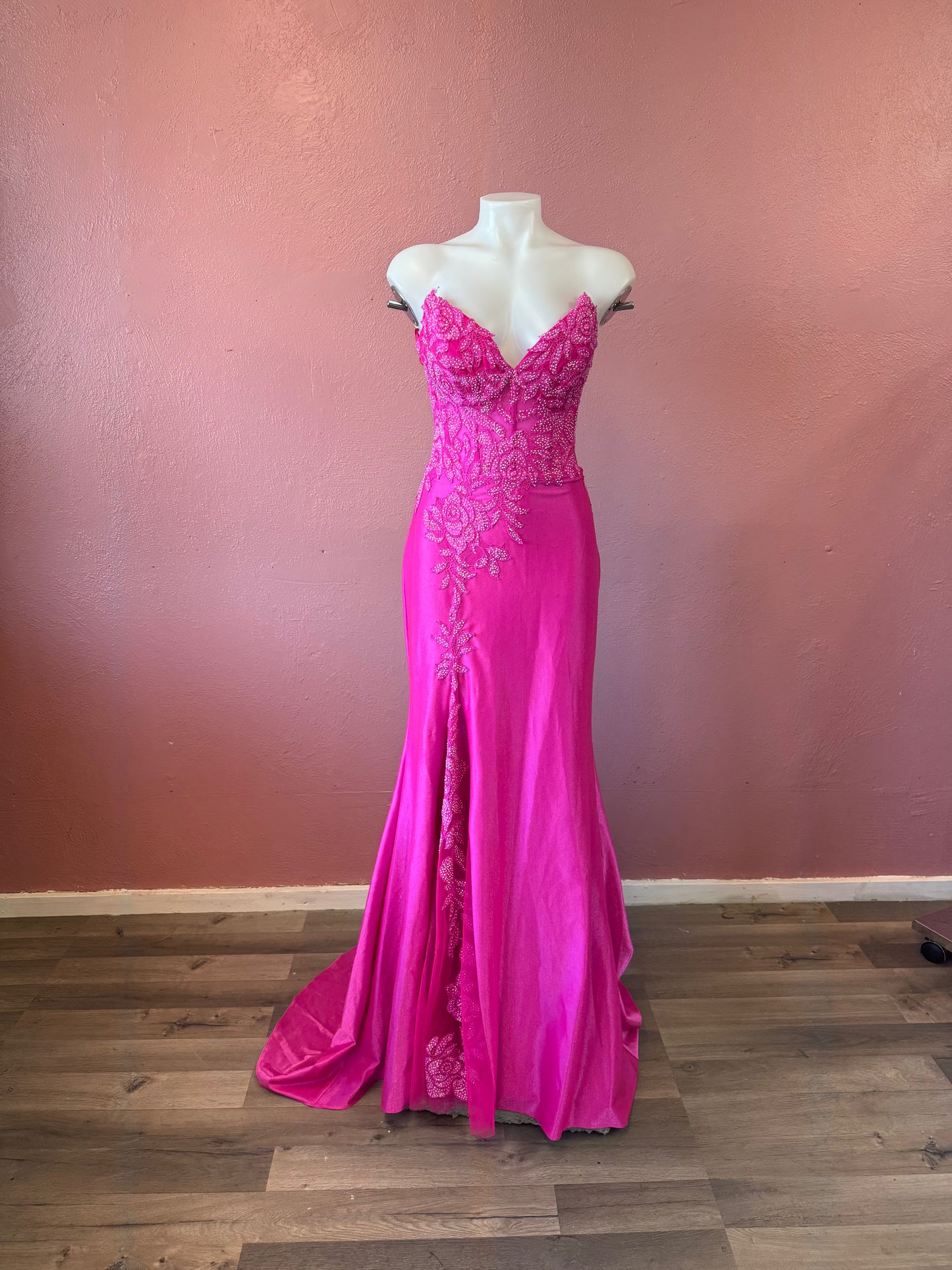 Pink evening gown
