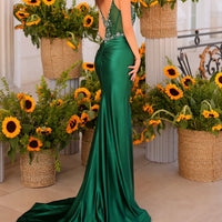 green evening gown
