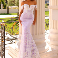 white lace evening gown 