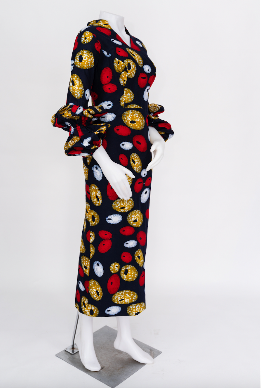 Multicolor Ankara Midi Dress